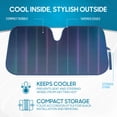 thumbnail image 3 of BDK Iridescent Matte Black Front Windshield Sunshade Accordion Folding Style Auto Shade for Car Truck SUV Van Blocks UV Rays Sun Visor Protector Easy Setup Keeps Your Vehicle Cool - 58 x 27 inches, 3 of 8