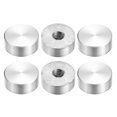 thumbnail image 1 of Unique Bargains M8 Thread 20mm Diameter Round Shape Aluminum Disc Hardware 6pack Aluminum Circle Disc Glass Top Adapter for Glass Table, 1 of 5