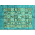 thumbnail image 1 of Ahgly Company Indoor Rectangle Abstract Turquoise Blue Modern Area Rugs, 3' x 5', 1 of 4