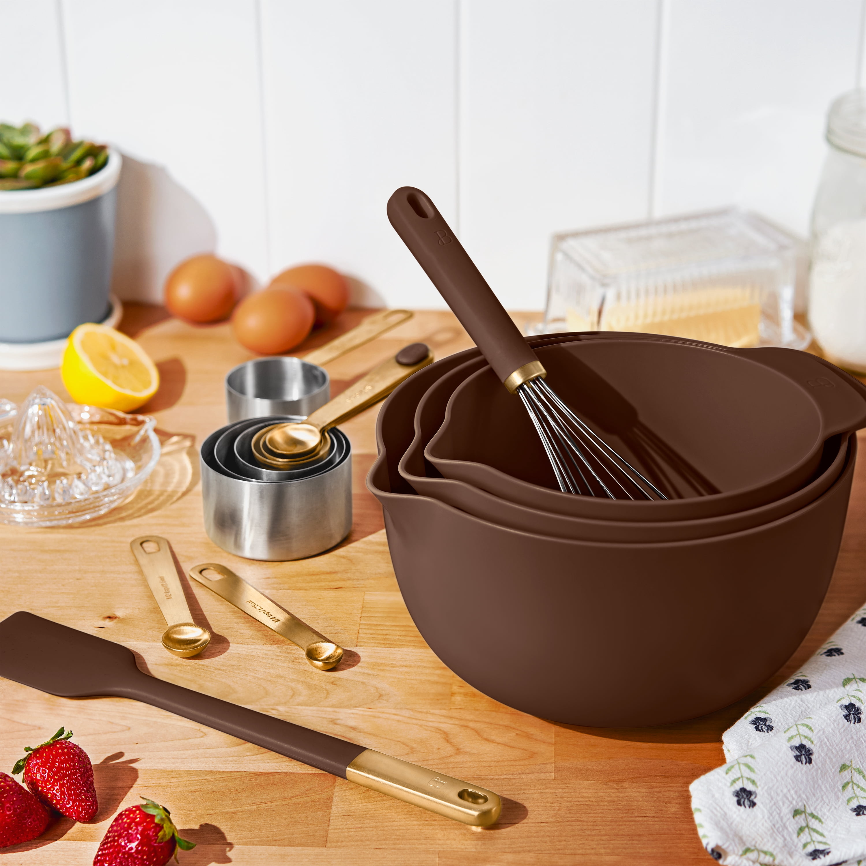 Beautiful 14-Piece Mix & Measure Set, Chocolate by Drew Barrymore