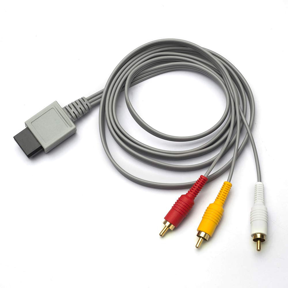 Av Cable For Wii Wii U, 6Ft Composite 3 Rca Gold-Plated Cable Cord Wire  Main 480P Compatible Wii/Wii U Tv Hdtv Display 