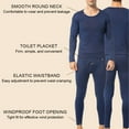 thumbnail image 4 of Men’S Thermal Underwear Set With Fleece Lined Base Layer Winter Skiing Warm Top & Bottom, Dark Blue-L, 4 of 6