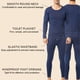 thumbnail image 4 of Conjunto de ropa interior térmica para hombre con capa base con forro polar, parte superior e inferior cálidas para esquiar en invierno, azul oscuro, 4 of 8