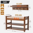 thumbnail image 3 of Shoe Rack for Front Door Entrance, 28” Entryway Bench with Coat Rack, Hall Tree Shoe Bench with Storage for Entry, Hallway, Bedroom, Living Room, 3 of 18