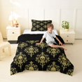 thumbnail image 4 of Homewish Black Gold Skull Damask Twin Comforter Sets,Happy Halloween Bedding Set,Black Reversible,2 Pieces,1 Comforter and 1 Pillowcase, 4 of 7