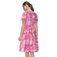 thumbnail image 2 of Bixox Robe d'Été à Manches Courtes pour Femmes Robe Ample Longueur Genou avec Poches-Love, 2 of 7