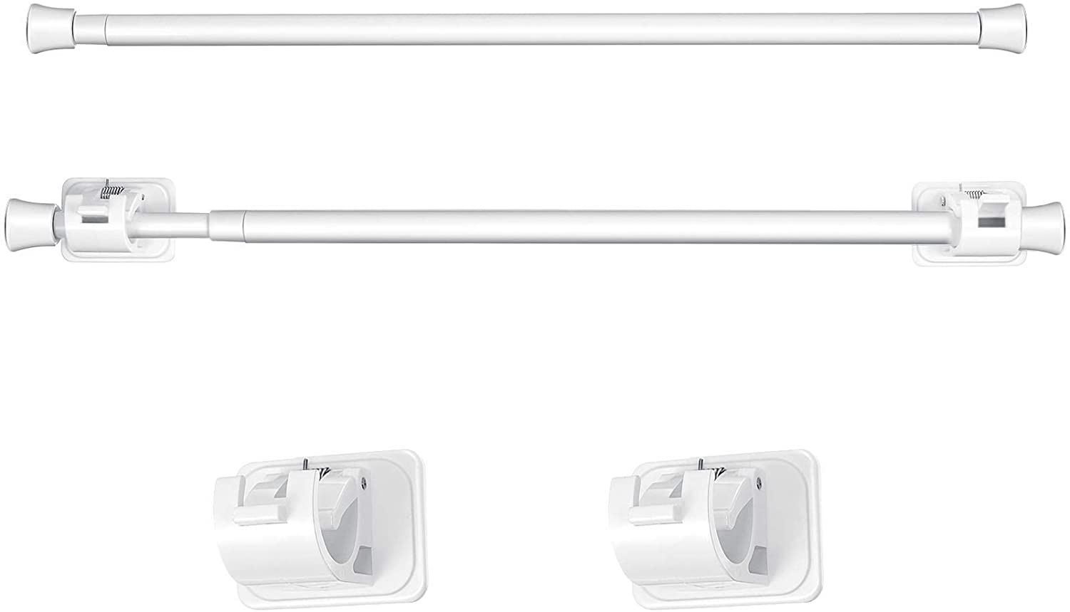 Adjustable Tension Rod Extendable Spring Curtain Rod with Self Adhesive