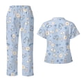 thumbnail image 2 of Yspwyqan Women's Medical Scrub Sets, Daisy Medical Print V-Neck Short Sleeve Scrubs, Soft Cozy Stretchy Medical Nurse Uniforms with Pockets for Healthcare, Size 4XL, 2 of 7