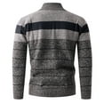 thumbnail image 4 of Mens Striped Sweater Turtleneck Pullover Slim Fit Ribbed Knit Sweatshirts Quarter Zip Long Sleeve Polor Basic Tops (L, Coffee), 4 of 4