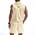thumbnail image 4 of Laqbezok Men's 2-Piece Athletic Set, Sleeveless Full-Zip Hooded Vest and Shorts Outfit, Muscle Fit Gym Workout Tracksuit with Pockets, 4 of 9