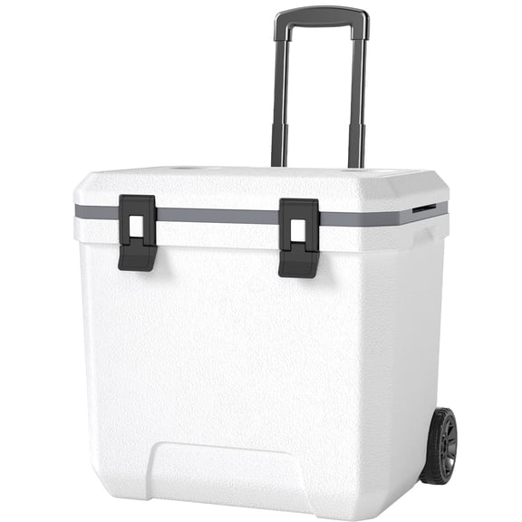 38QT Portable Cooler with Handle, Wheeled Insulated Hard Sided Cooler Ice Chest Box for Outdoors,Camping,Travel,Car