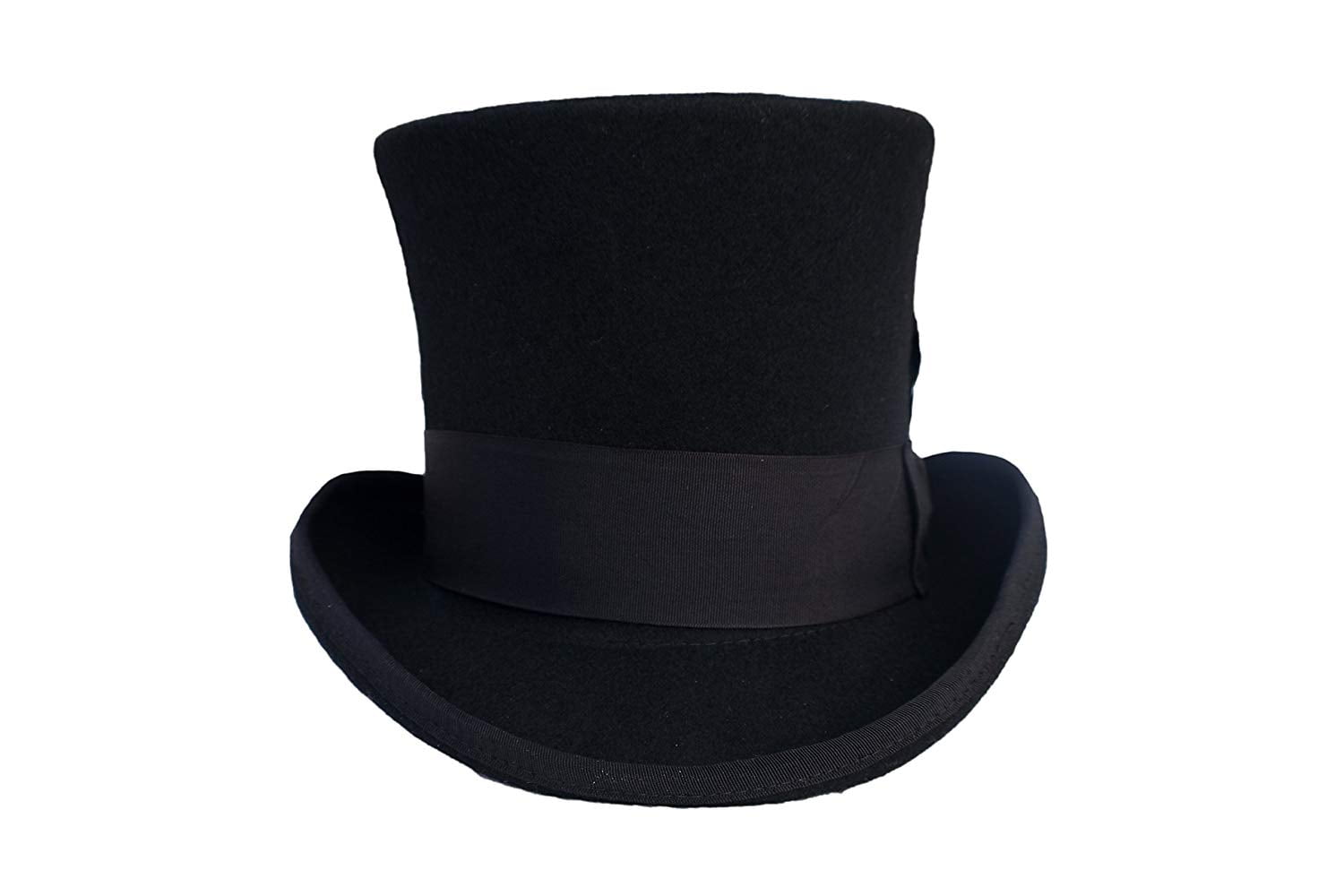TZ Elegant Men's Prom Top Hat 100% Wool Authentic Tuxedo Hat, Black