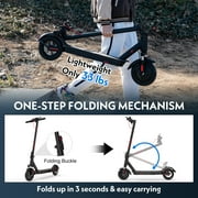 HOVERMAX Electric Scooter for Adults, Dual Suspension, 350W Motor, 18.6 MPH & 19 Miles Range, 8.5'' Solid Tires, Foldable Design, APP Control