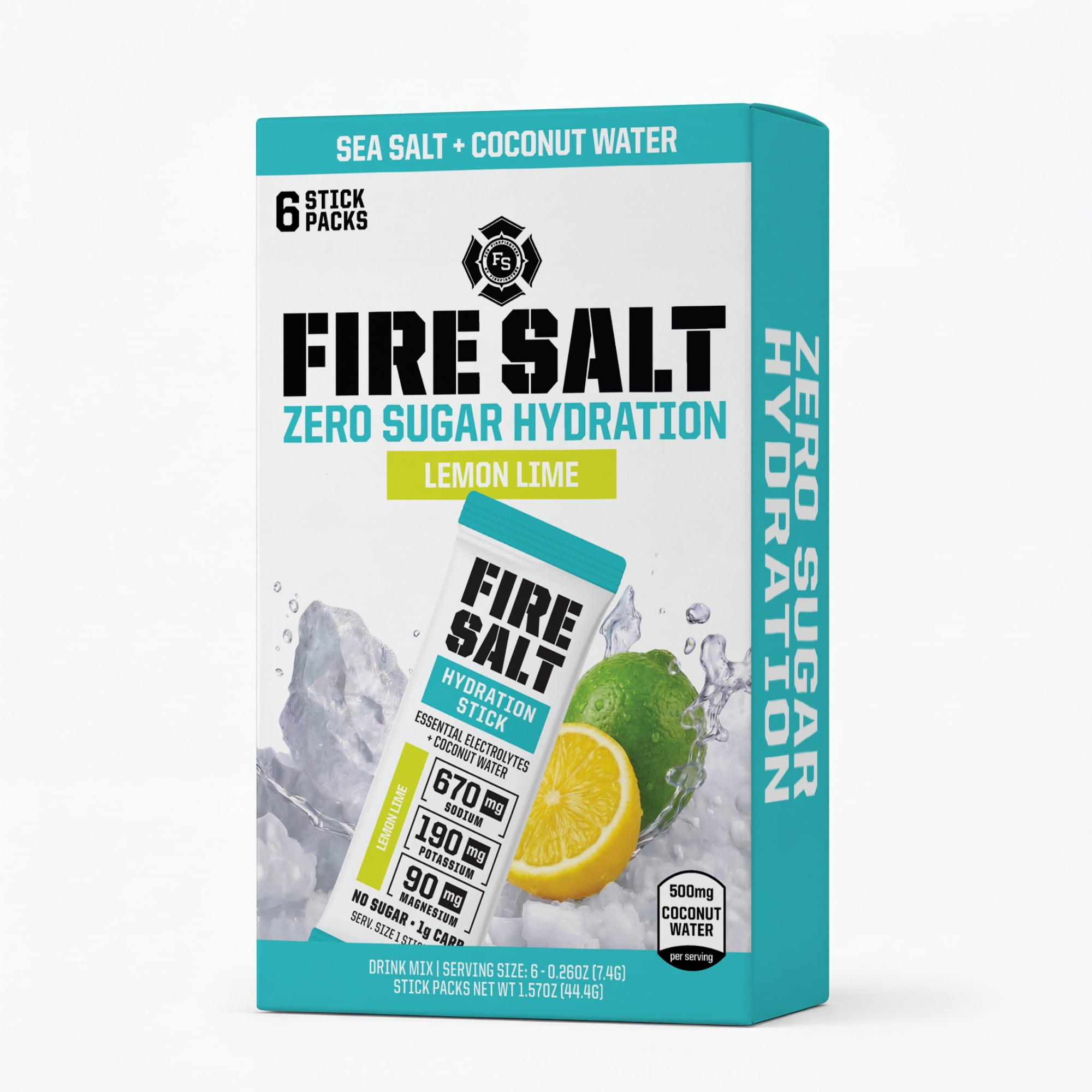 Fire Salt Electrolyte Drink Mix – Lemon Lime Flavor 6-Pack