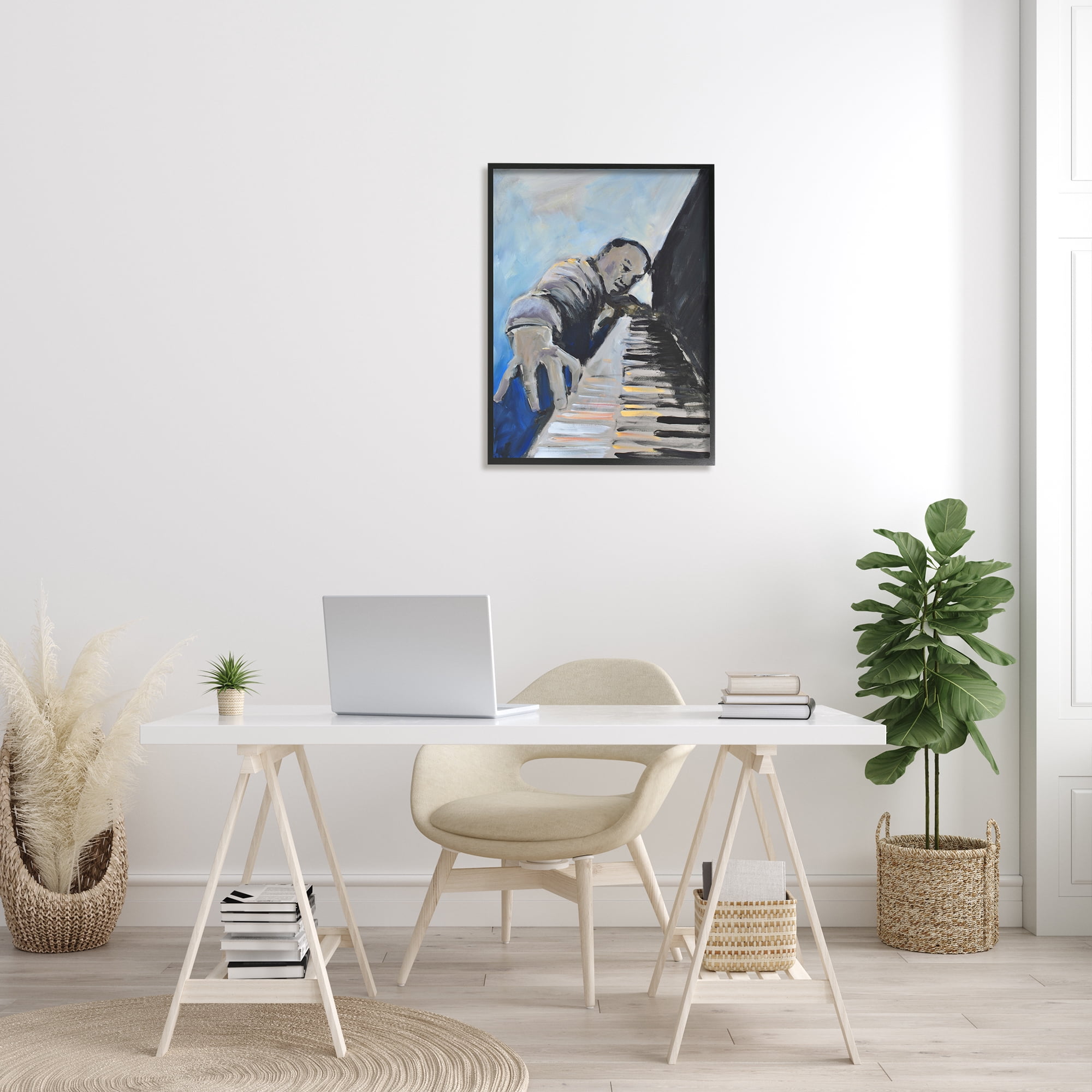Stupell Industries Piano Player Blues Musician Expressive Painting, 24 x 30, Design by Allayn Stevens