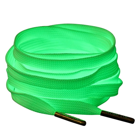 Loop King Laces Glow in the Dark Shoe Laces w/ Metal Aglet Tips for Men Women Kids, 1 Pair