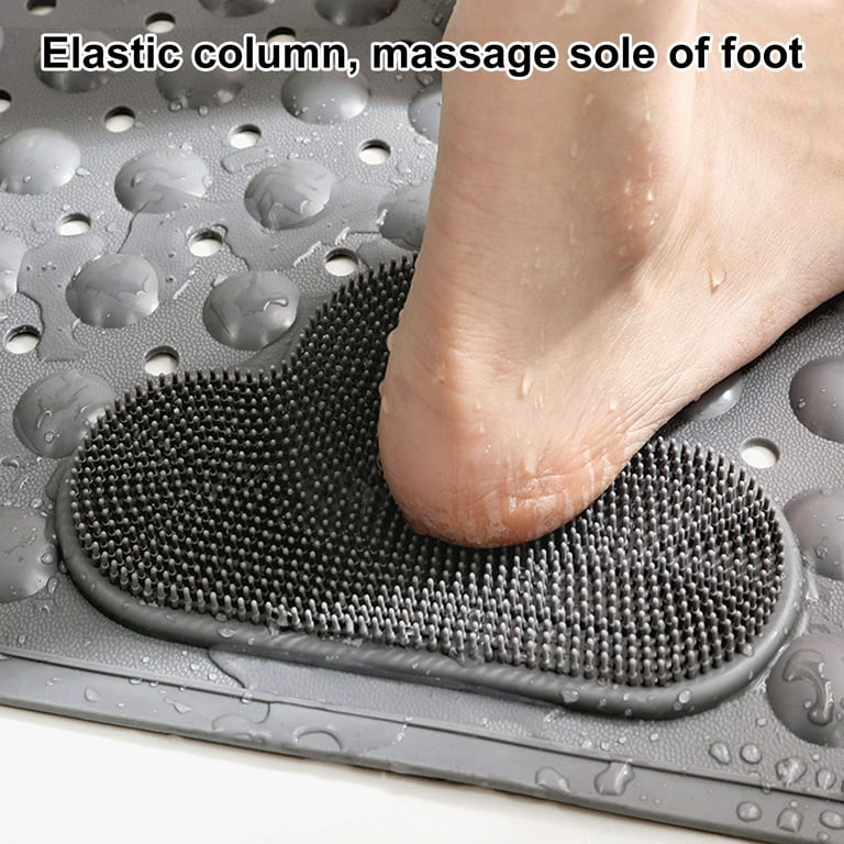 Travelwnat Shower and Bath Mat,Machine Washable Bathtub Mats, Extra Large Tub Rug, Drain Holes and Suction Cups to Keep Floor Clean, Soft on Feet