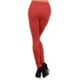 thumbnail image 2 of K-Cliffs  Women's One-Size Solid Color Seamless Fleece Lined Legging, Copper, 2 of 3