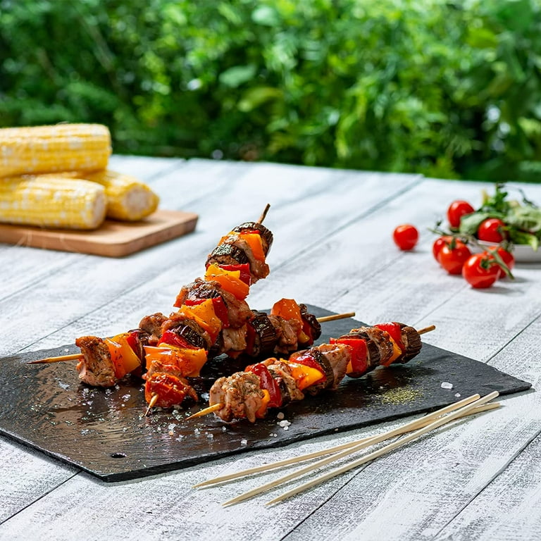 Chainplus Natural BBQ Bamboo Skewers Wooden Skewers For Fruits Kebabs Grill Suitable For Kitchen Party Food Catering and Crafting 12 100 PCS