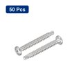 thumbnail image 3 of Uxcell #6 x 1-1/4" Self Drilling Screws, 50 Pack Phillips Pan Head Self Tapping Screws, 3 of 5