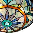 thumbnail image 3 of Tiffany Ceiling Light Fixtures 3-Light, Flush Mount 16" Wide Vintage Blue Stained Glass Lampshade Ceiling Lamp, 3 of 7