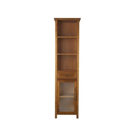 Avery Linen Cabinet with 1 Drawer and 3 open shelves - Wood veneer with Oil Oak finish