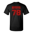 thumbnail image 3 of Myers 28 Haddonfield Illinois Halloween Funny Front & Back DT Adult T-Shirt Tee, 3 of 4