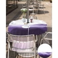 thumbnail image 5 of Fsddascl Purple Ombre Outdoor Tablecloth - 54 Inch Round Dining Table Cover, Summer Minimalist Ocean Waves Waterproof Outdoor Table Cloth with Umbrella Hole & Zipper for Picnic/Patio/Party, 5 of 7
