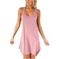 thumbnail image 2 of Mefallenssiah Robe Jupe Sport Décontractée Sans Manches Dos Nageur Col en U pour Femmes, 2 of 9