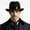 Black, variant on Fedora Hat Wide Brim Vintage Headwear for Themed Event,Molded Non Woven Cap for Retro Style Dress up and Stage Performance(White)