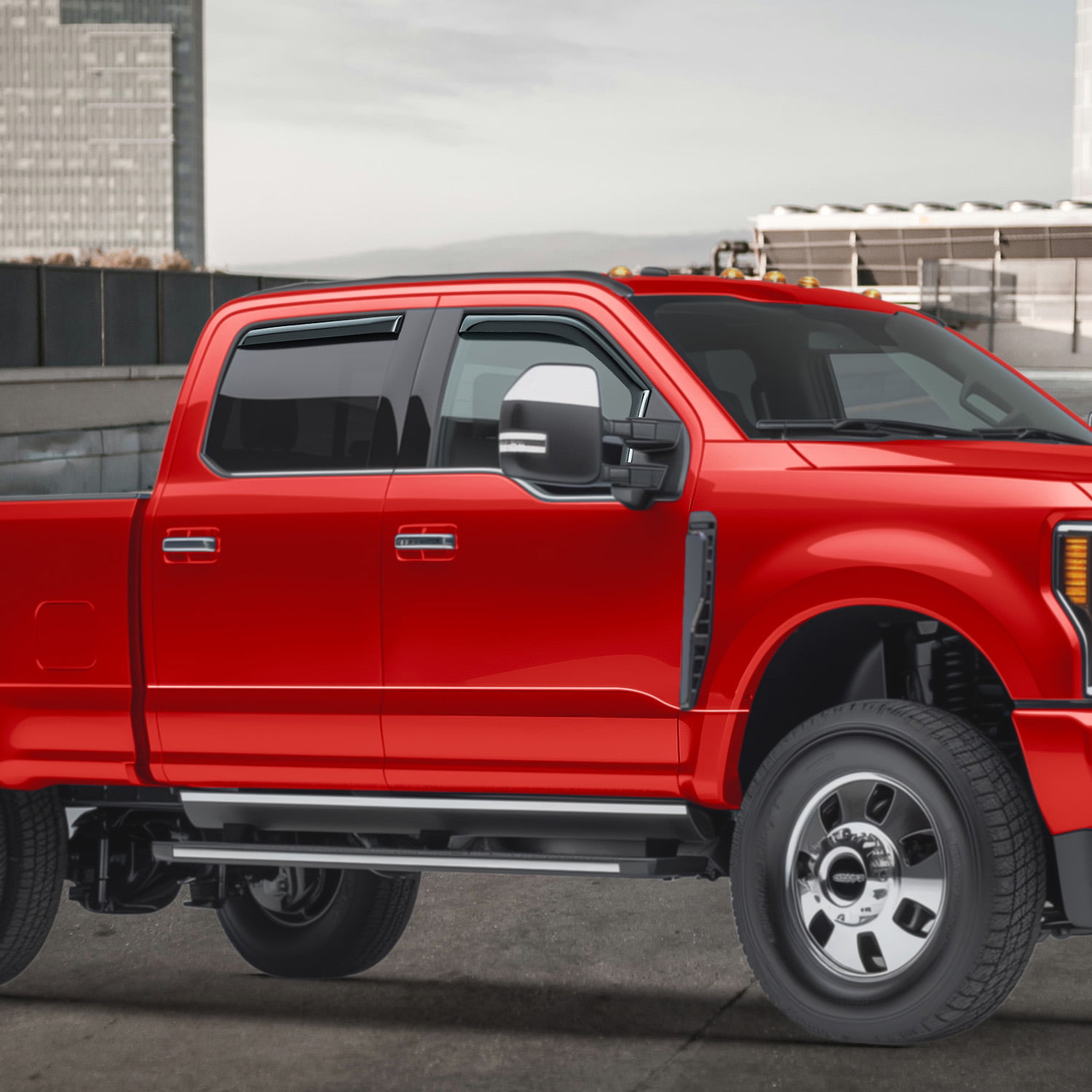 Voron Glass in-Channel Extra Durable Rain Guards for Ford F250 to F550 Super Duty 2017-2022 Crew Cab, Window Deflectors, Vent Window Visors, 4 Pieces - 200289