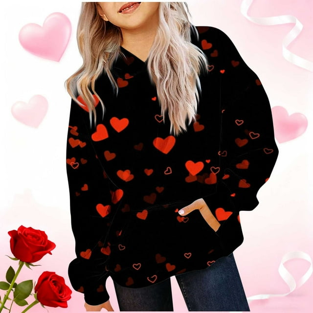 Cowsor Sweat à Capuche pour Enfants / Manches Longues Imprimé Col Rond / Tissu Extensible Doux / Tenue Décontractée Chaude pour École Quotidienne / Garçons Filles 2-14 Ans