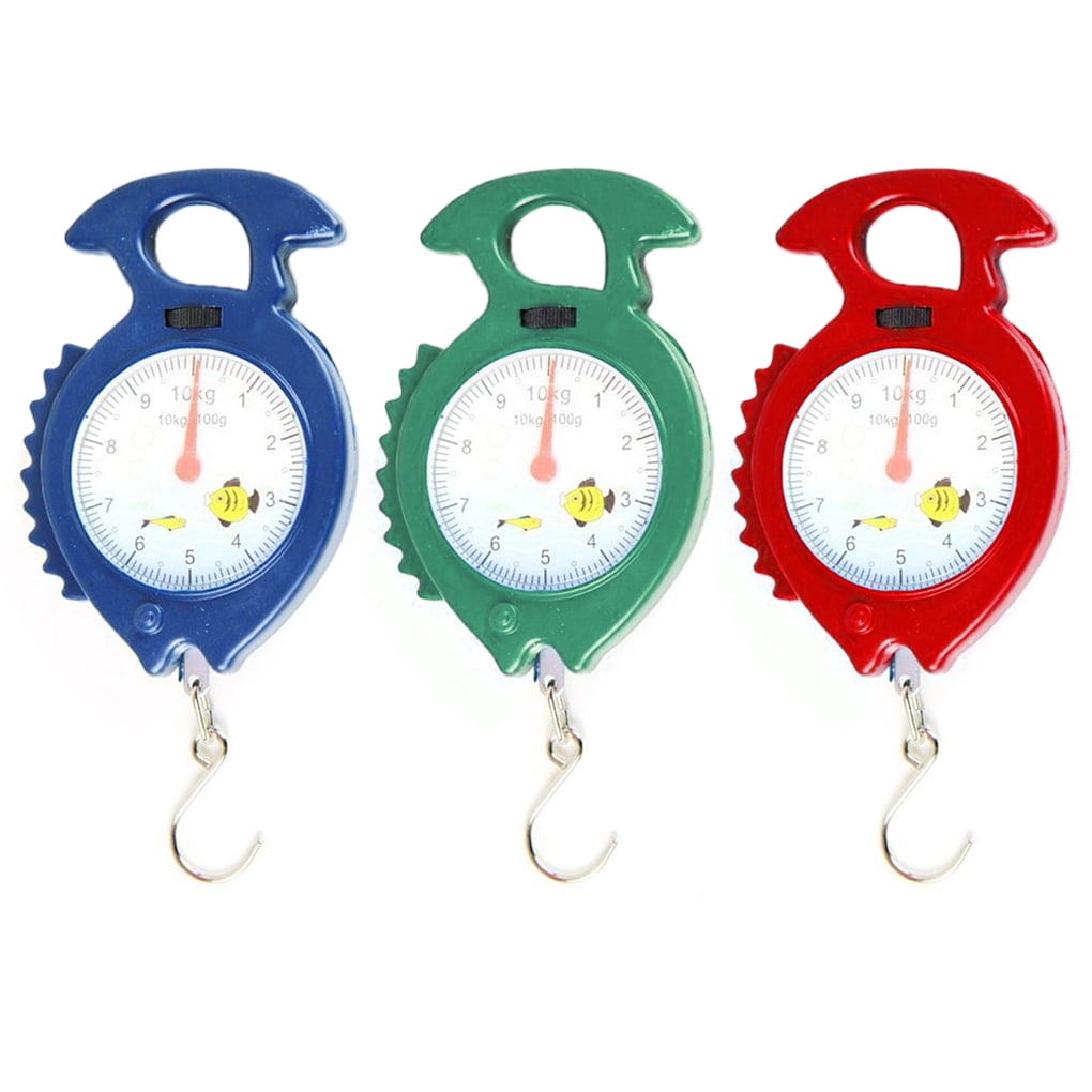 DANDANdianzi 10kg Fish Shape Weighing Hanging Scale Household Luggage Handheld Numeral Pointer Spring Balance Random Color