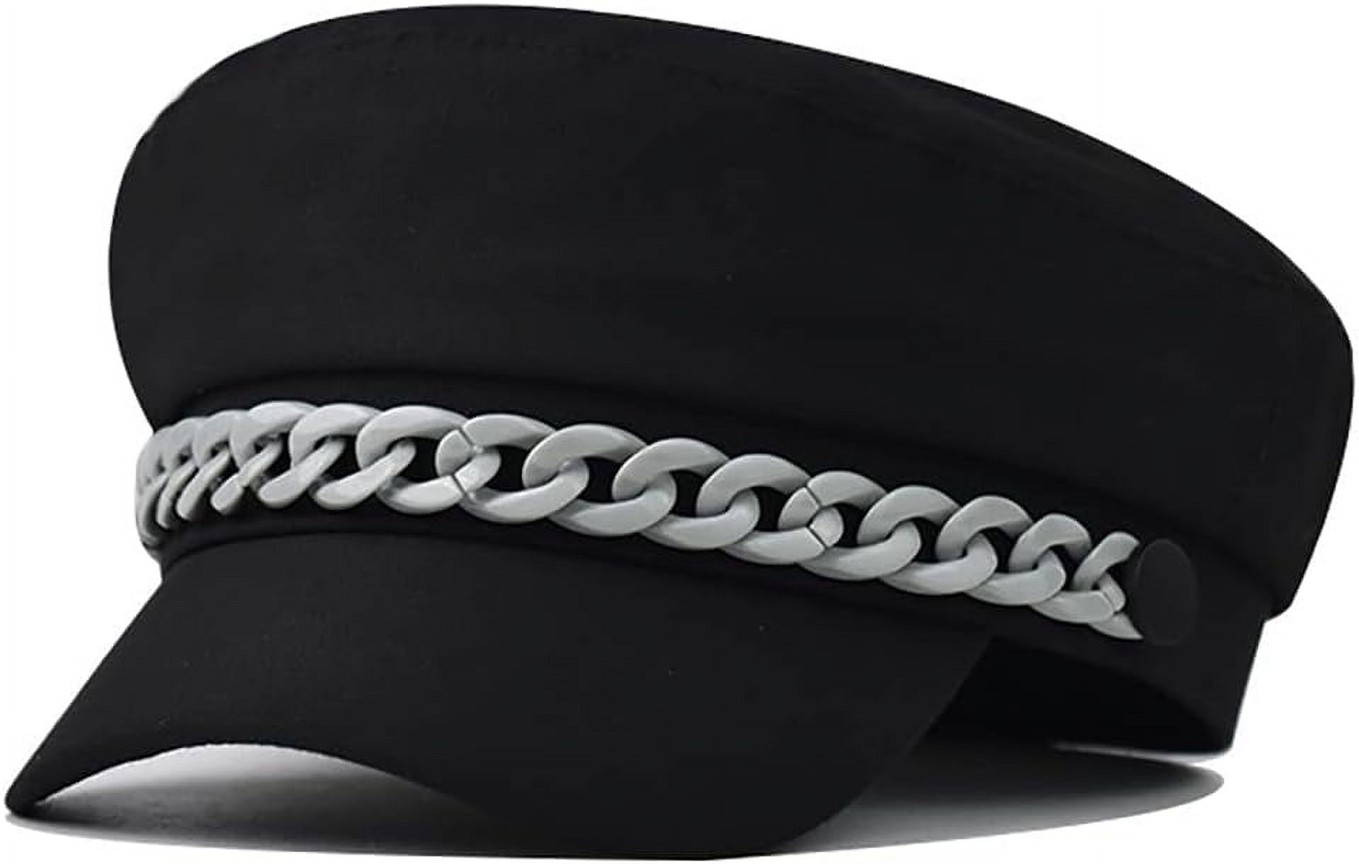 2931 French Beret Hats Punk Iron Ring Beret For Women Fashionable Black Punk Iron Ring Beret Painter main image 4