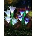 thumbnail image 1 of 2 Bundle 8 Lily Led Outdoor Solar Flower Garden Stake Multi-color Changing Lights - Multicolor Solar Lights Outdoor Decorative Stakes -solar Garden St, 1 of 5