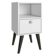 Bowery Hill Contemporary Wood End Table in White