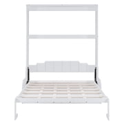 Mintazer Queen Size Murphy Bed with Sofa, Modern Foldable Wall Bed with Cushions for Bedroom Apartment Guest Room, White