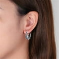 thumbnail image 4 of 925 Sterling Silver Vintage Filigree Hoop Earrings for Women Floral Flower Heart Clip-on Small Huggie Hoop Earrings Lightweight Oval Hoop Earrings Jewelry Christmas Gifts for Mom, 4 of 14