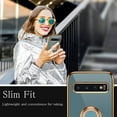 thumbnail image 7 of Designed for Samsung Galaxy S10 Plus / S10+ Case 6.4" Rotating Ring Holder Shock-Absorption Electroplated Frame Soft TPU Bumper Cover Phone Case - Gray, 7 of 7