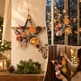 thumbnail image 4 of MMJ Christmas Decor Rattan Wreath with Dried Orange Pinecones Berries, Five-Pointed Star Hanging for Door Wall Christmas Decor 9.84x9.84in, 4 of 7