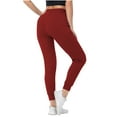thumbnail image 4 of BXINGOHAI Sweatpants for Women With Pockets Elastic Waist Yoga Joggers Workout Casual Lounge Pants With Drawstring Wine,S, 4 of 6