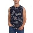 thumbnail image 2 of Fotbe Men's Wildflowers And Dragonflies Print Men's Sleeveless Muscle Tank Tops Casual T-Shirts for Gym Workout Beach-Small, 2 of 8