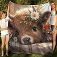 thumbnail image 2 of 1pc Cozy Cute Cow Print Flannel Blanket - Soft And Lightweight, Suitable For Sofabed Car Office Camping Trips, The Best Holiday Gift Blanket, Birthday Blanket, Gift Bl, 2 of 6