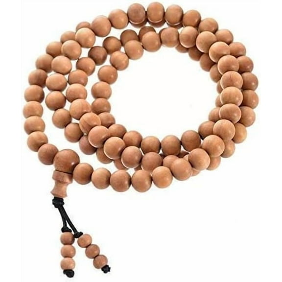 BishtHub Fashion Sandalwood Beads Mala With Bag Rosary String Chandan Mala For Chanting Pooja Jaap 108 1 Beads- Pack Of 1