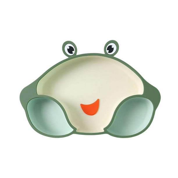 Antideslizante Silicona Cena Plato Vajilla Mantel Plato Utensilios Entrenamiento Alimentación Verde perfke Plato de cena para niños pequeños