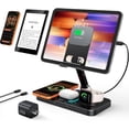 thumbnail image 1 of 45W 6 in 1 Charging Station for Apple Multiple Devices with Clock&Light, 20W Fast Foldable Wired Charging Stand for iPad/Tab, Wireless Charger Design for MagSafe Charger for iPhone 17/iWatch/Airpods, 1 of 8