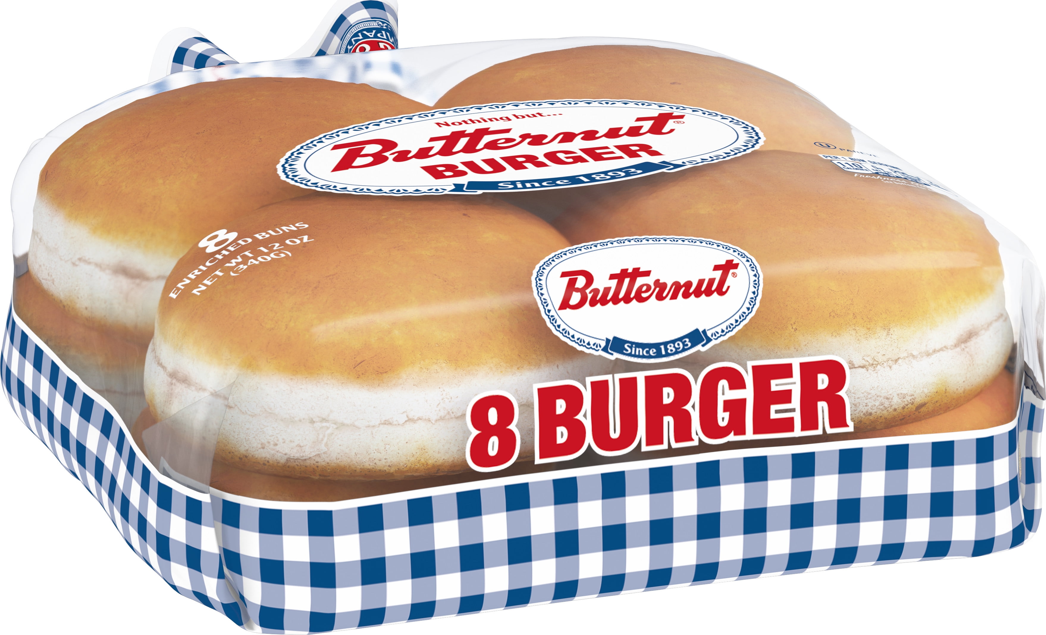Butternut White Burger Buns, 12 oz, 8 Count - Walmart.com