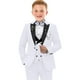 thumbnail image 3 of Traje KEYWANTS, esmoquin blanco, ajustado, de 5 piezas, para niños, talla 7, 3 of 7