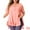 Pink, variant on DARING DIVA Women's Plus V Neck Button Up Short Sleeve Ruffled Hem Top 4X Blue