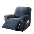 thumbnail image 2 of SUSUZI Recliner Cover 4-Pieces Recliner Stretch Armchair Slipcover, Recliner Cover 1 Seater, Furniture Couch Protector Soft with Elastic Chair Covers, Navy Blue, 2 of 6
